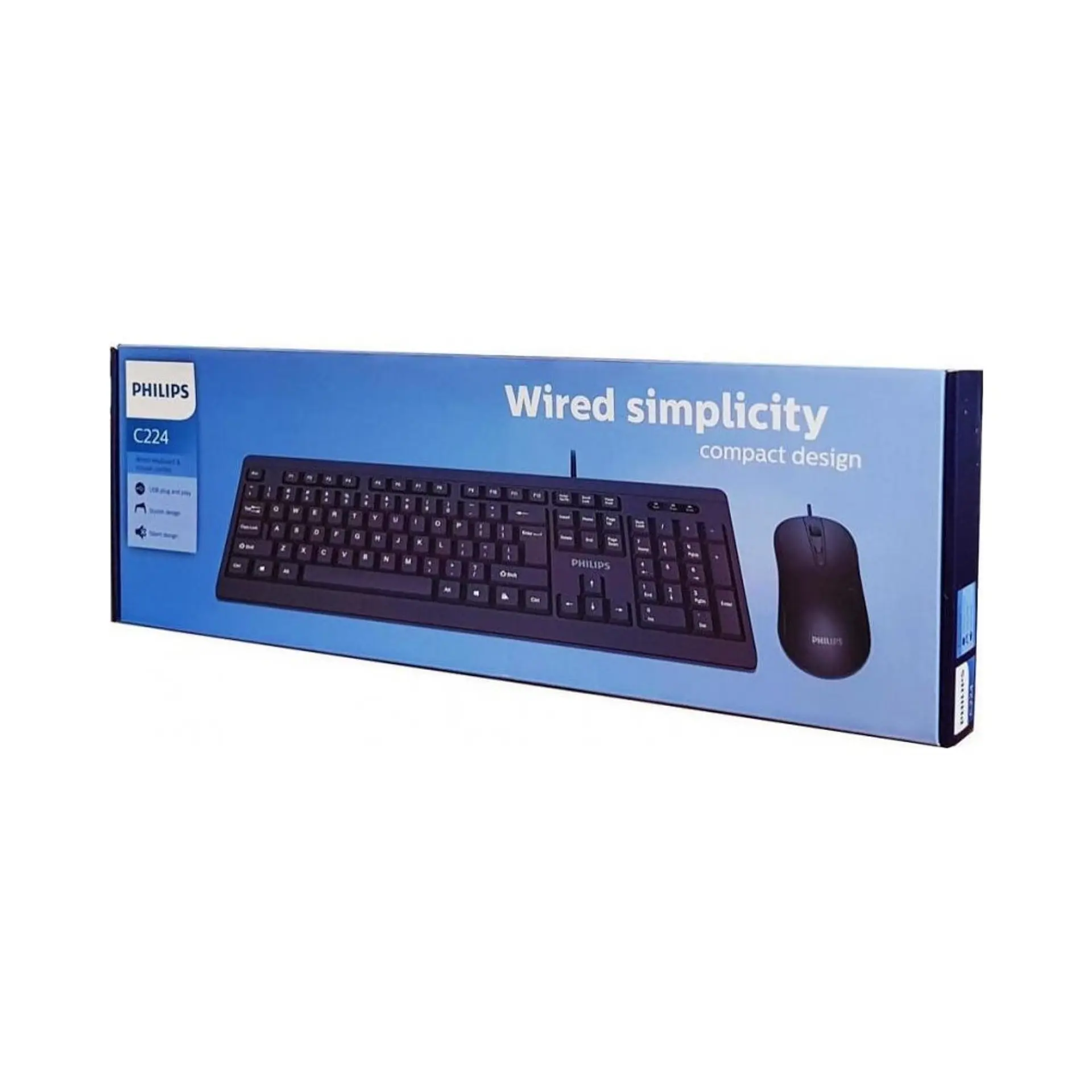 Kit Combo Teclado y Mouse Philips C224 SPT6214 2