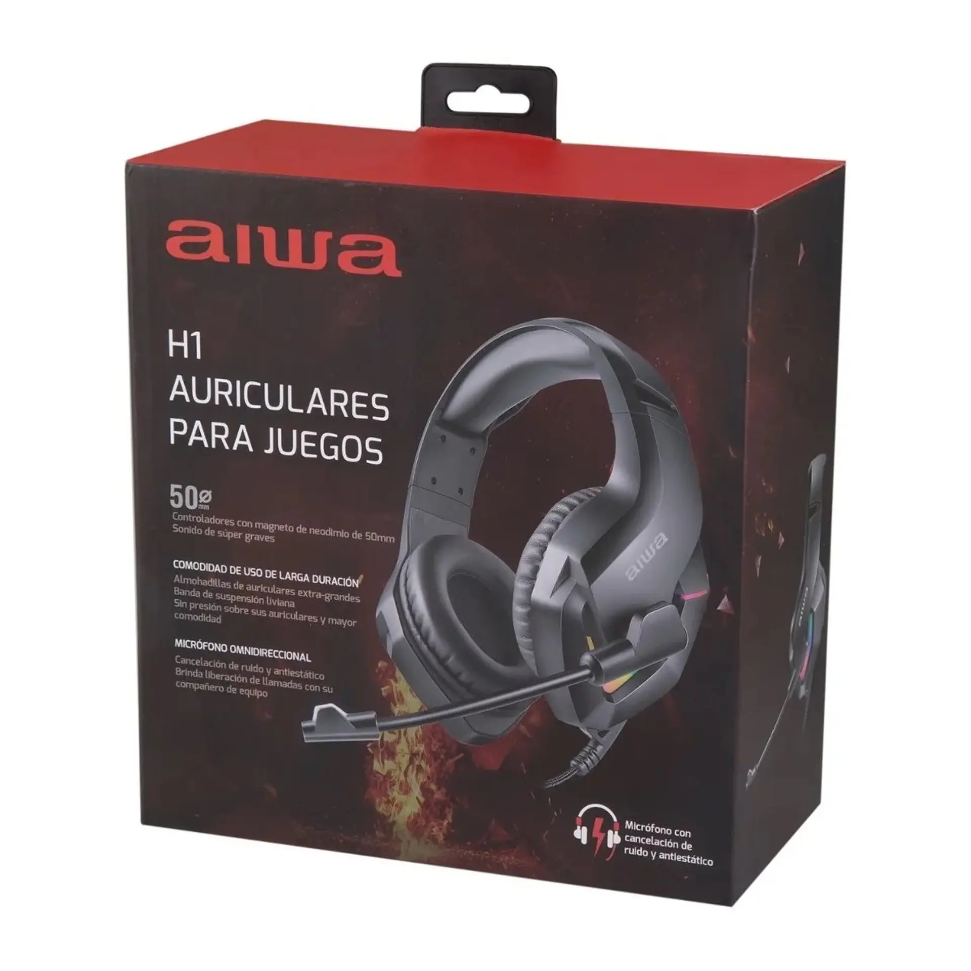 Audifonos Gamer Aiwa Rgb H1 Negro 6