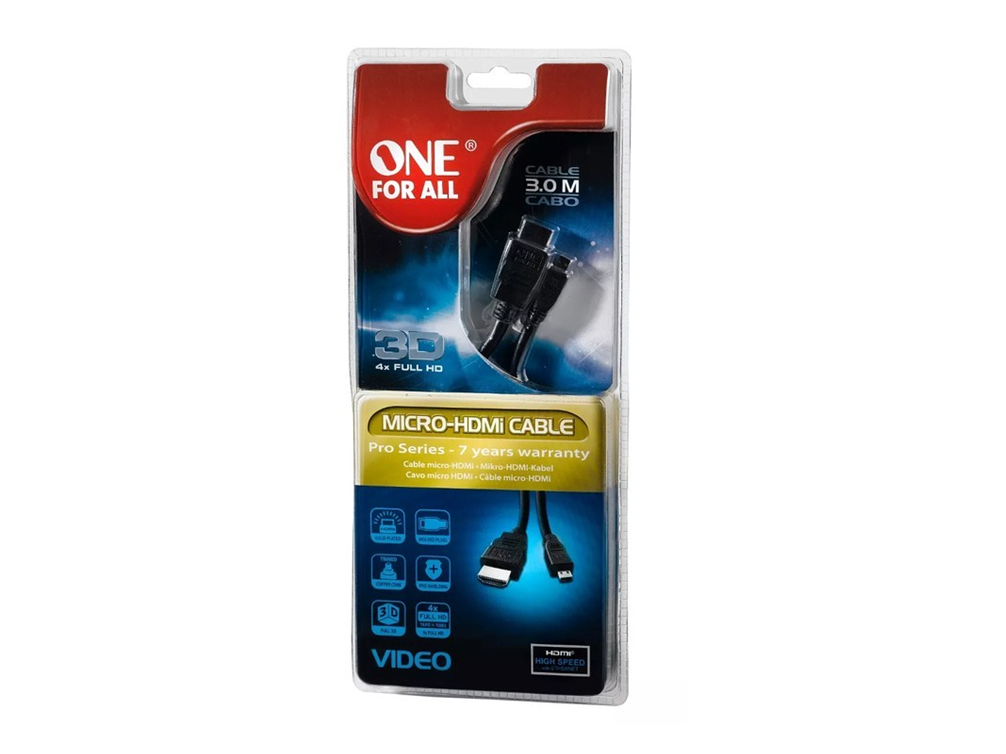 Cable HDMI a Micro HDMI 3mt One For All 2