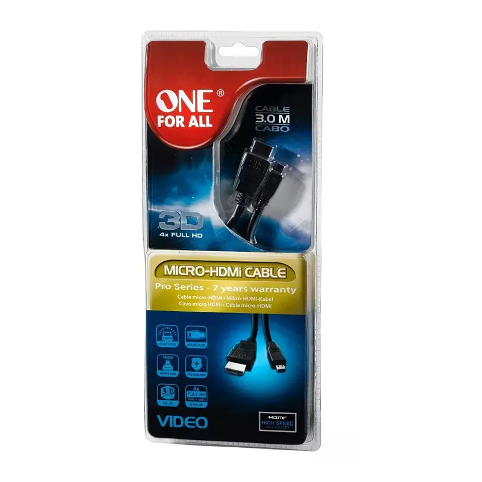 Cable HDMI a Micro HDMI 3mt One For All 2