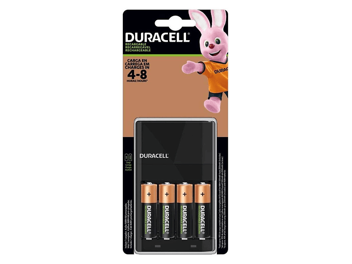 Kit Cargador Duracell + 4 Pilas Recargables 2500mha 1