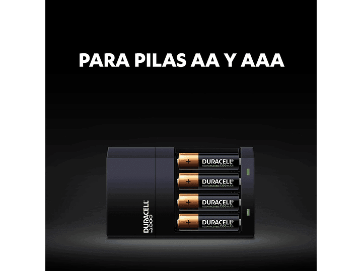 Kit Cargador Duracell + 4 Pilas Recargables 2500mha 2