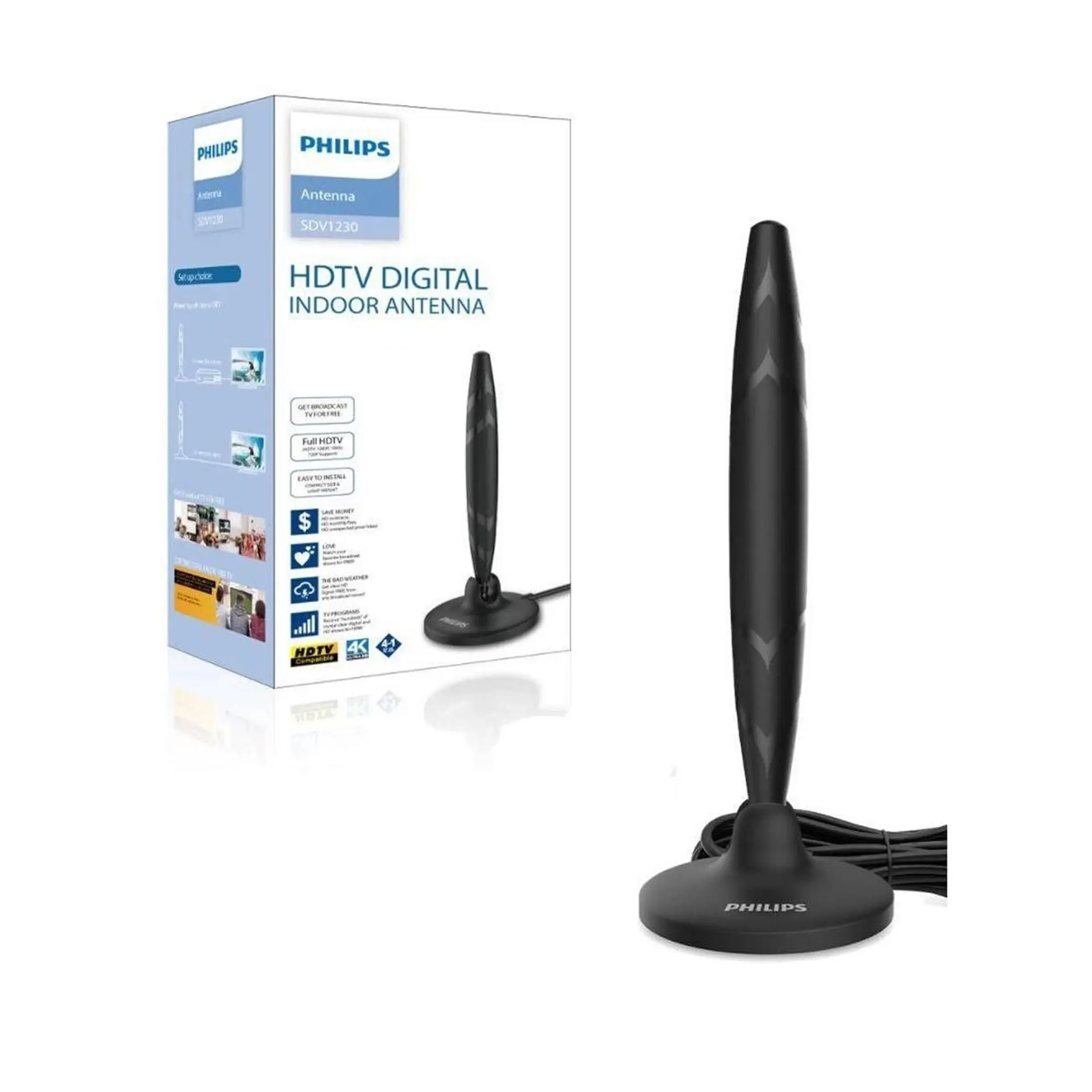 Antena Philips TV digital HDTV SDV1230 4en1 2