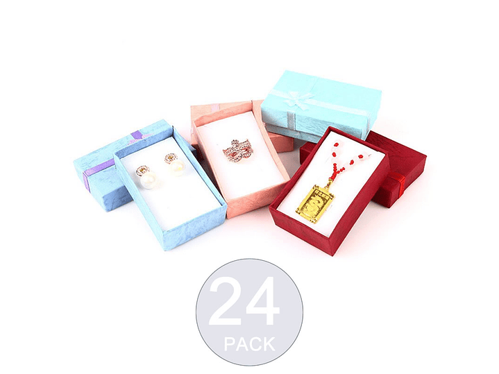 Pack 24 Cajas Carton Joyas Conjuntos Cadenas 8x5cm Regalo 1
