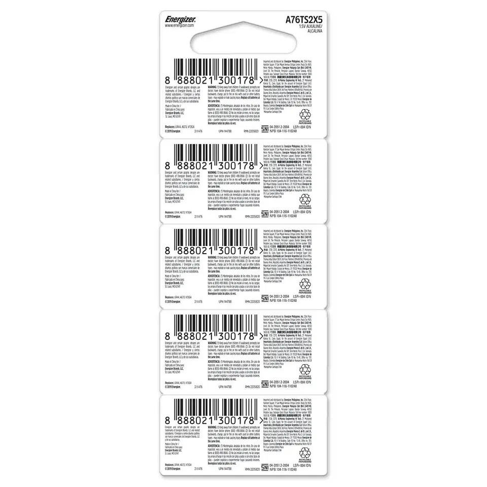 Pack 10 Pilas Pila Energizer Ag13 Lr44 A76 5