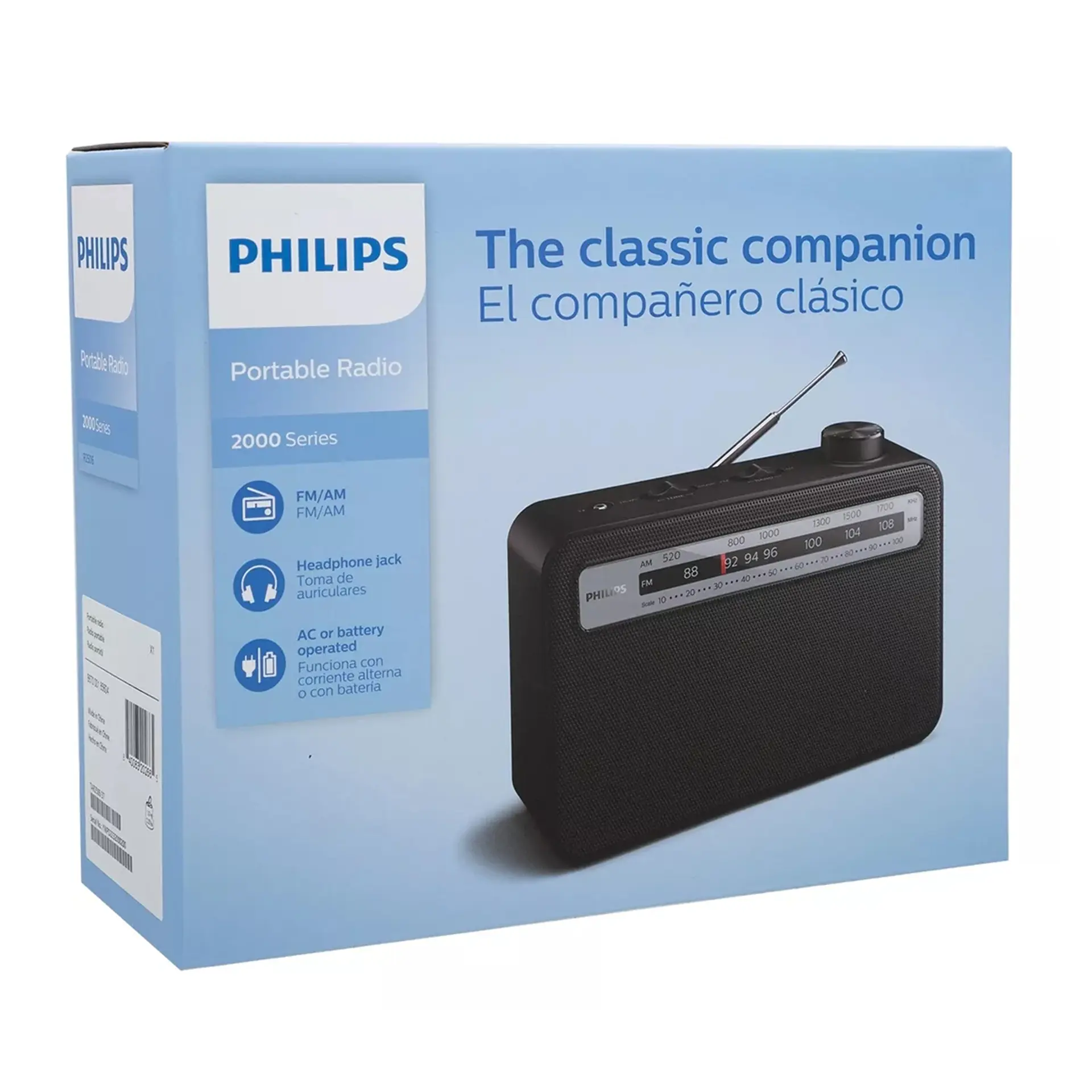 Radio Portátil Clásica Philips Am/fm Corriente y Pilas 2