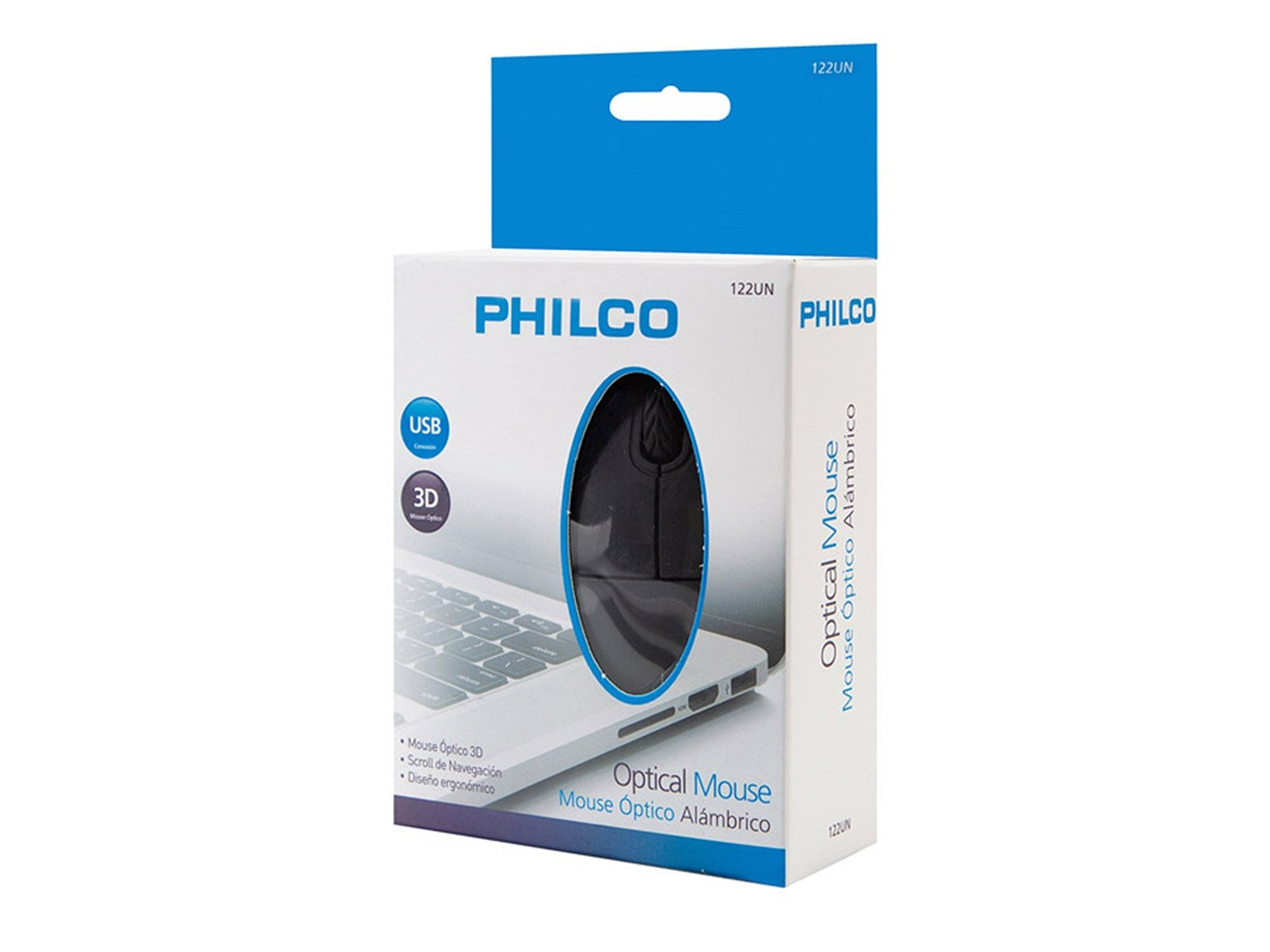 Mouse Óptico Philco Alámbrico Usb-122un Negro 2