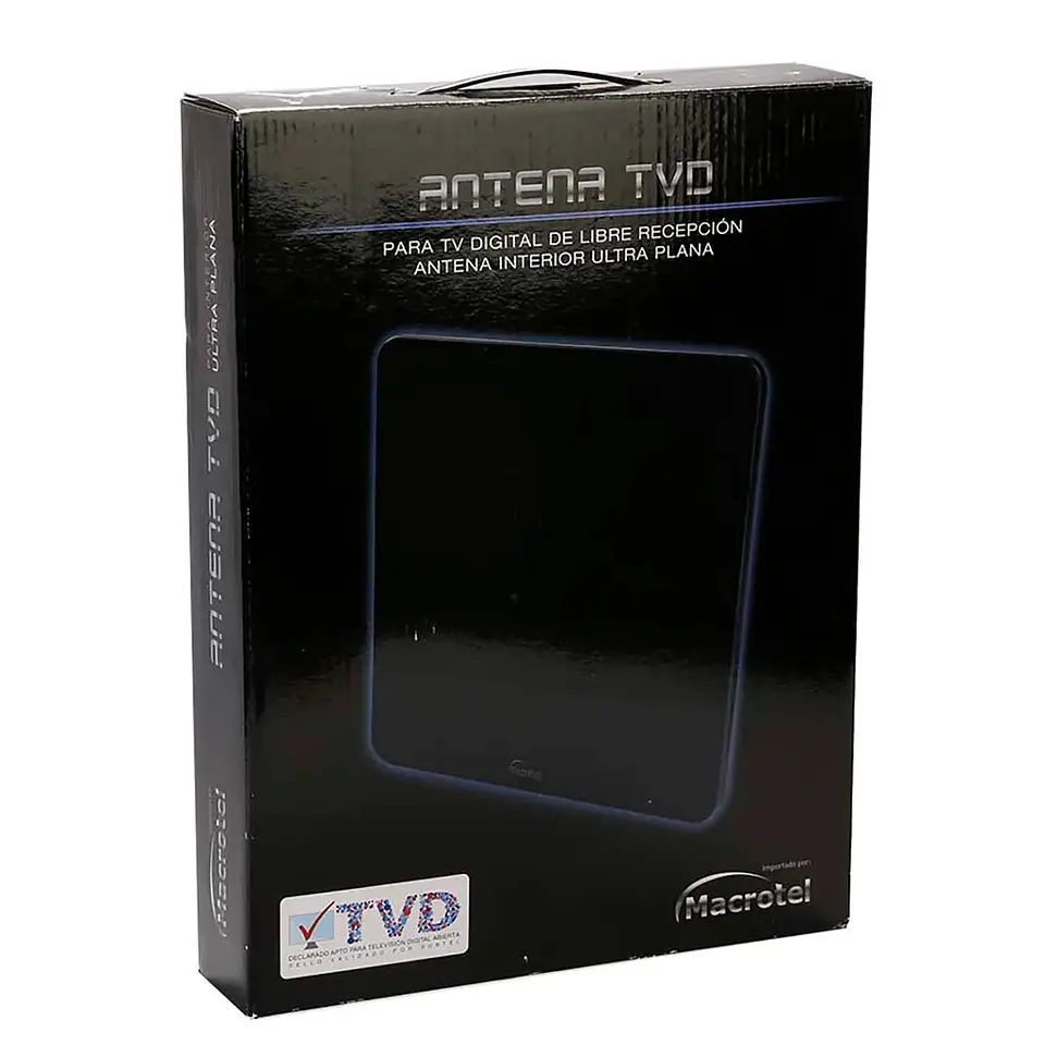 Antena Hdtv TV Digital Ultra HD Plana Amplificada Macrotel 2