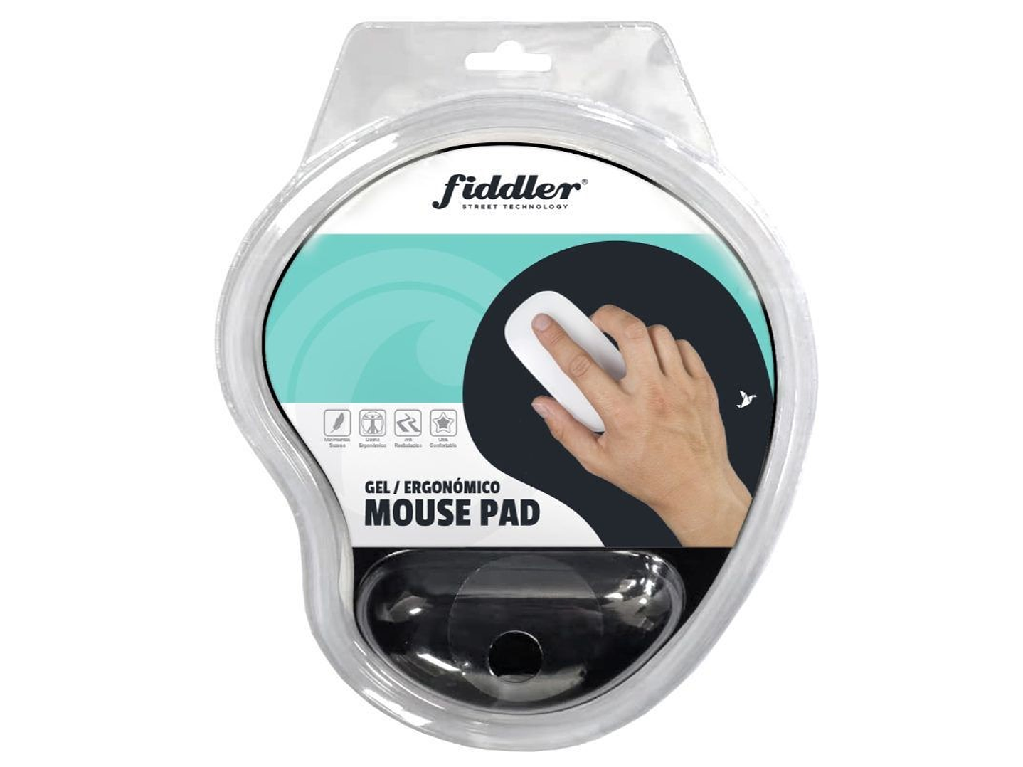 Mouse Pad Fiddler Gel Negro FD-MP01  2