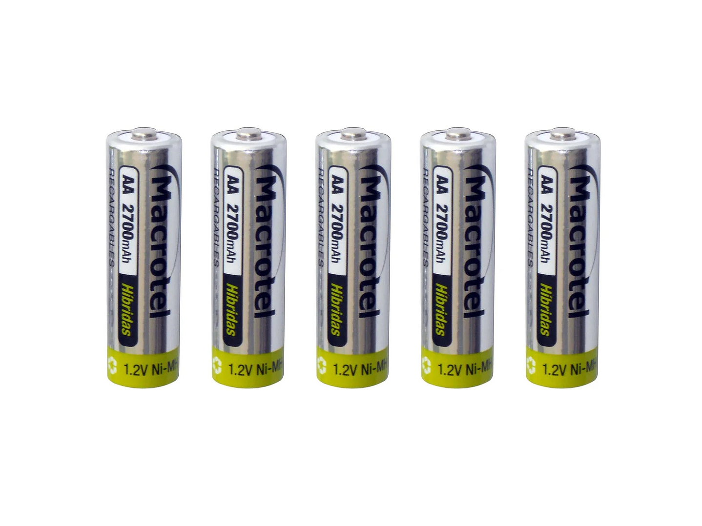 Pack 5 Pilas Recargables AA Macrotel 2700mha 2