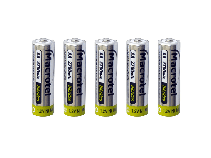 Pack 5 Pilas Recargables AA Macrotel 2700mha 2