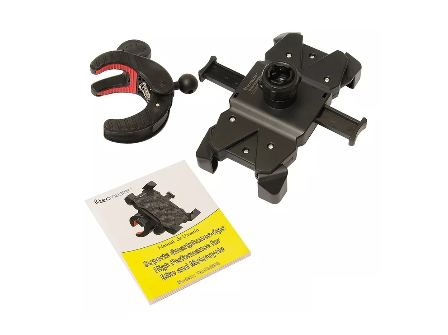 Soporte Bicicleta Y Moto Celular Rotación 360 Tecmaster Negro 4