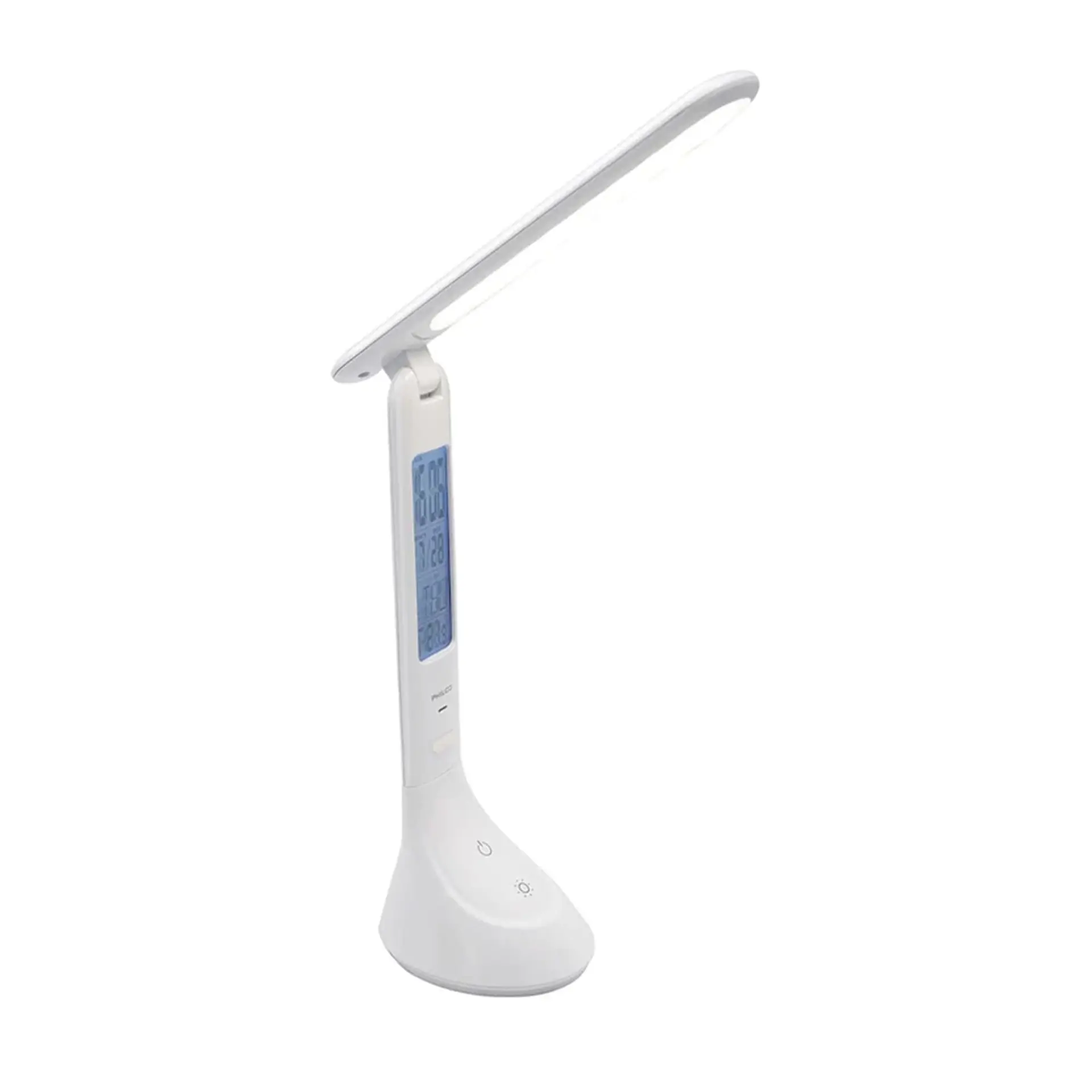 Lampara Led Usb Escritorio C/reloj Recargable Philco Dl368 1