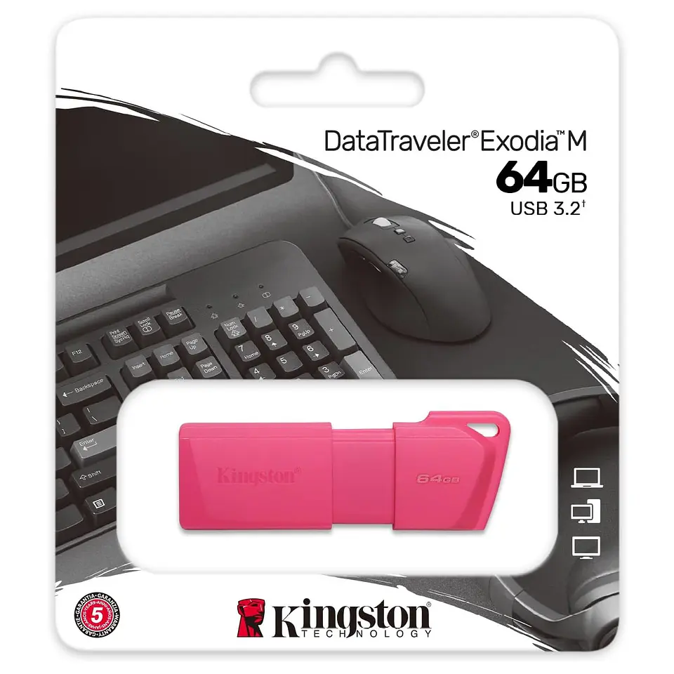 Pendrive DTXM 64gb Usb 3.2 Kingston Rosado 1