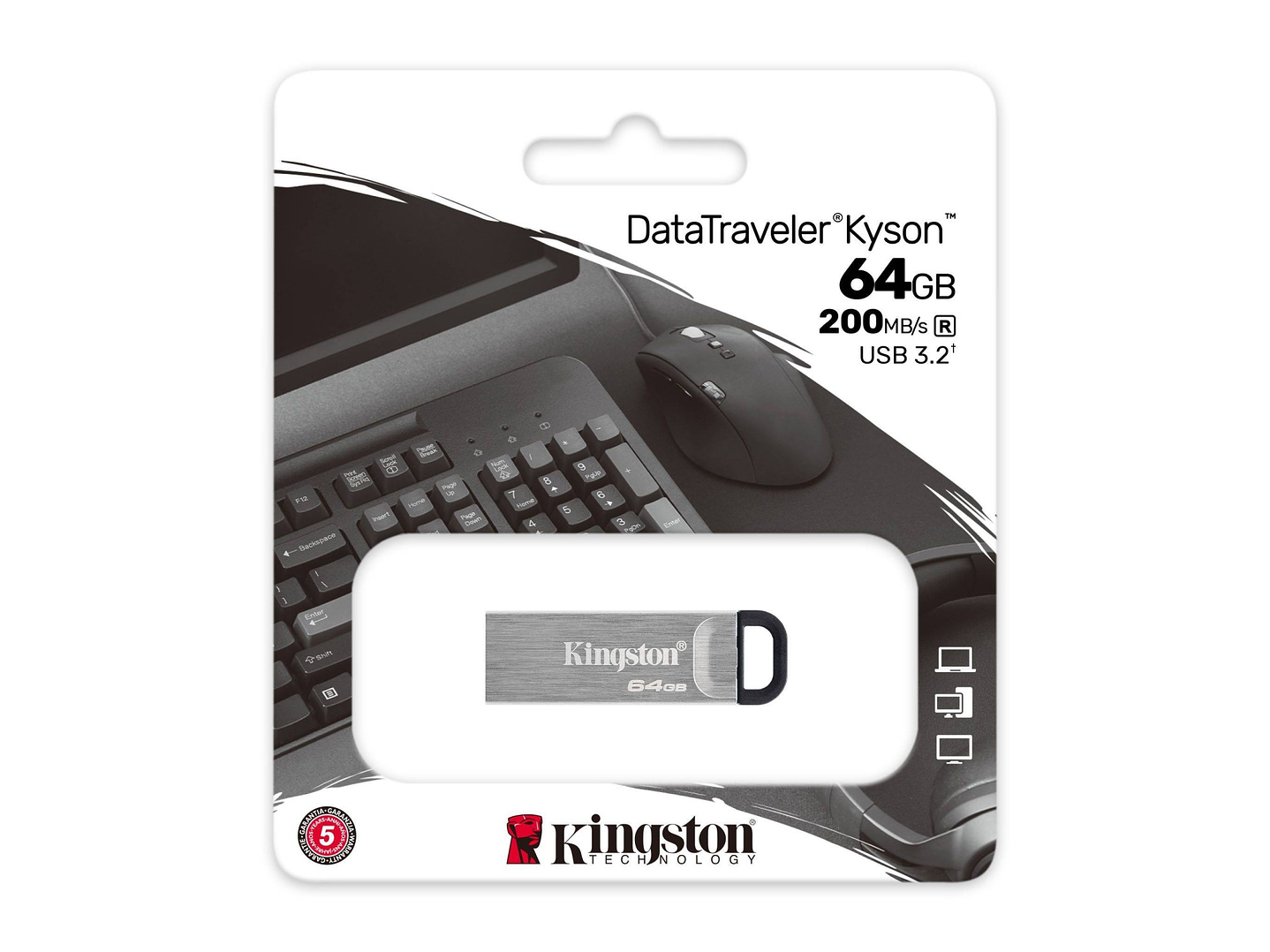 Pendrive 64GB Kingston USB3.2 Gen 1 DataTraveler Kyson 2