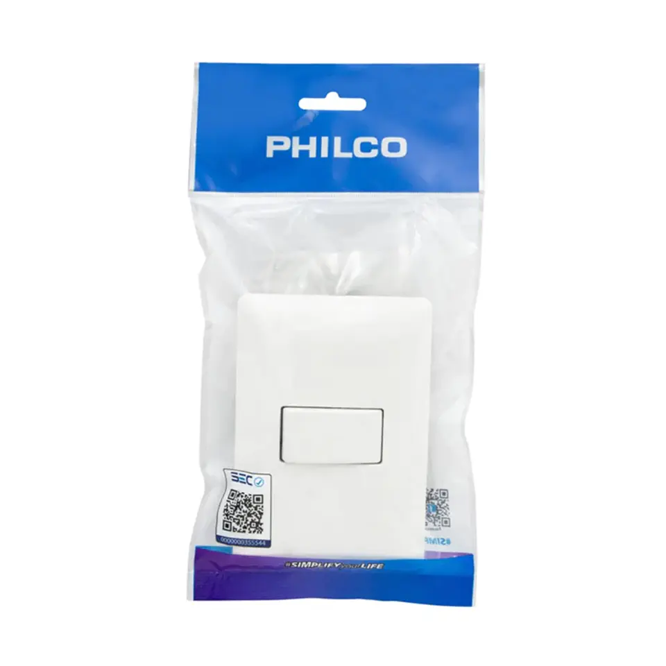 Interruptor Simple Pared Muro 250v 10a Philco Blanco 2