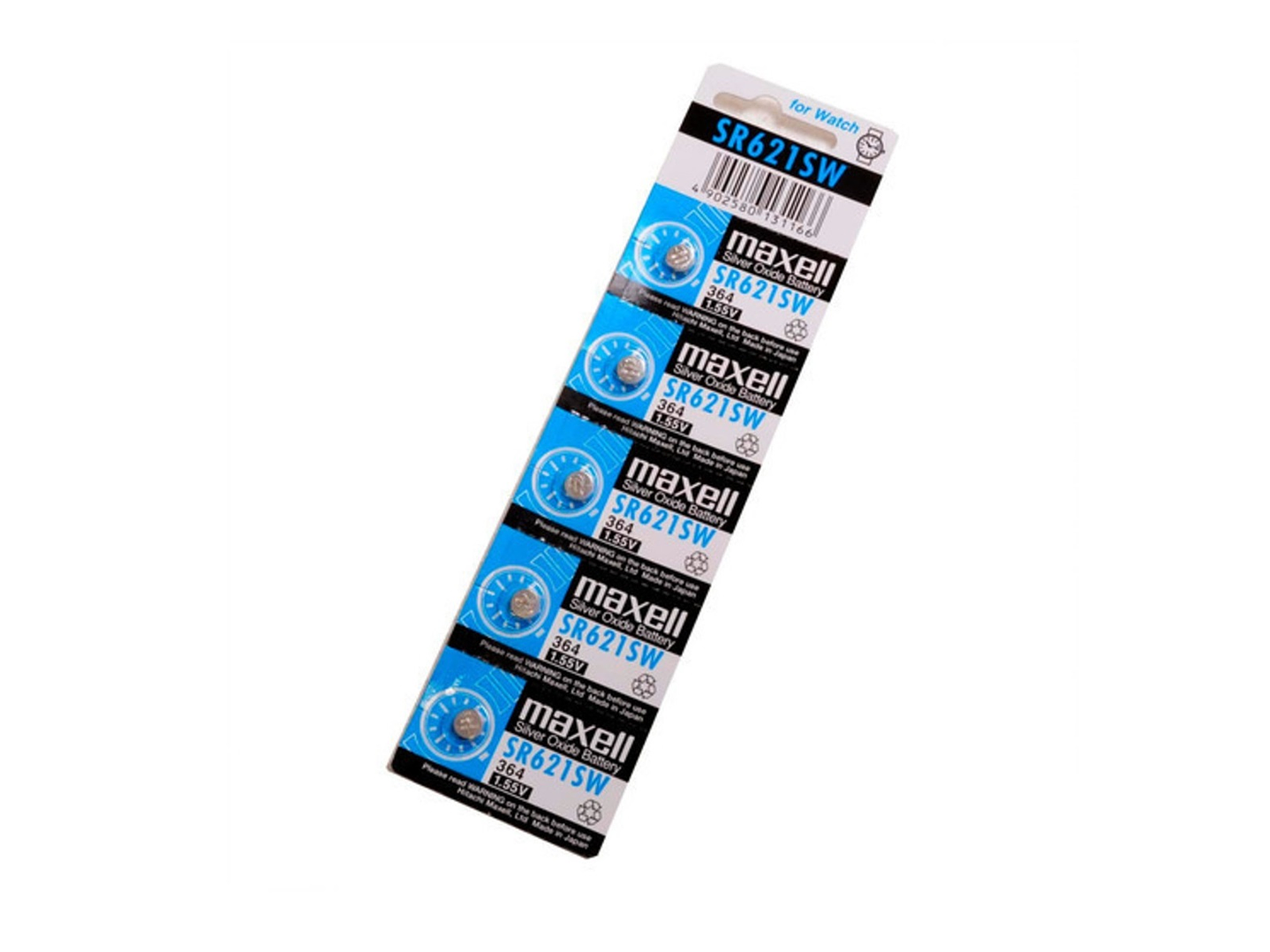 Pack 5 Pilas Maxell Botón Sr621sw Ag1 1.55V 2