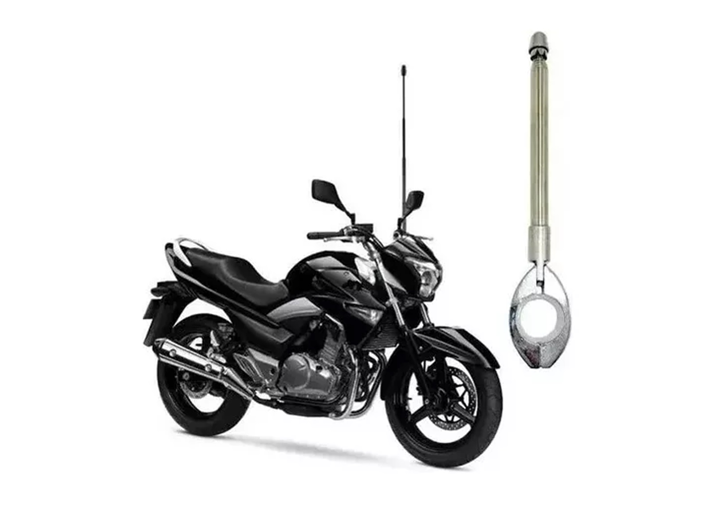 Antena Corta Hilo Curado Moto Retráctil Plateado 4