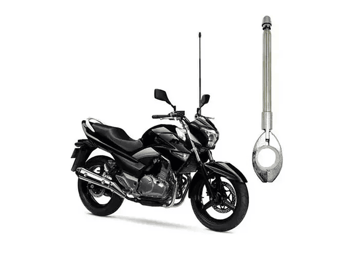 Antena Corta Hilo Curado Moto Retráctil Plateado 4