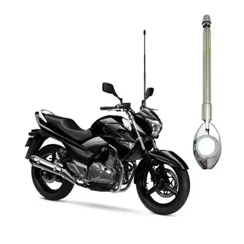 Antena Corta Hilo Curado Moto Retráctil Plateado 4