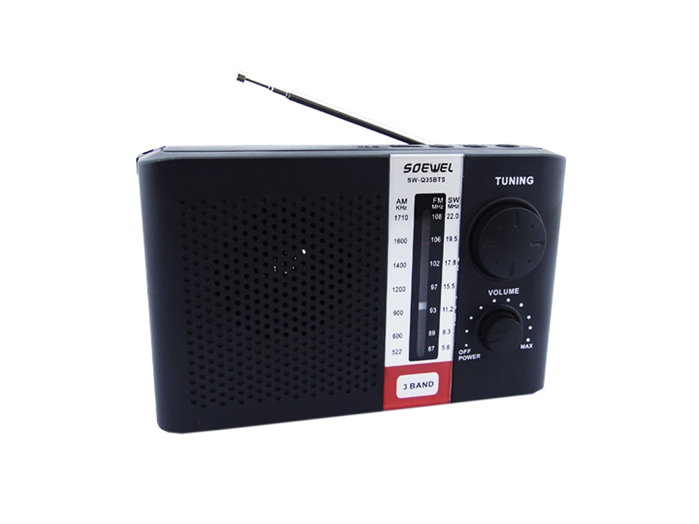 Radio Solar AM/FM 3 Bandas Recargable SW-Q35BTS 1