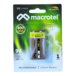 Bateria Recargable 9v 300 Mah Macrotel