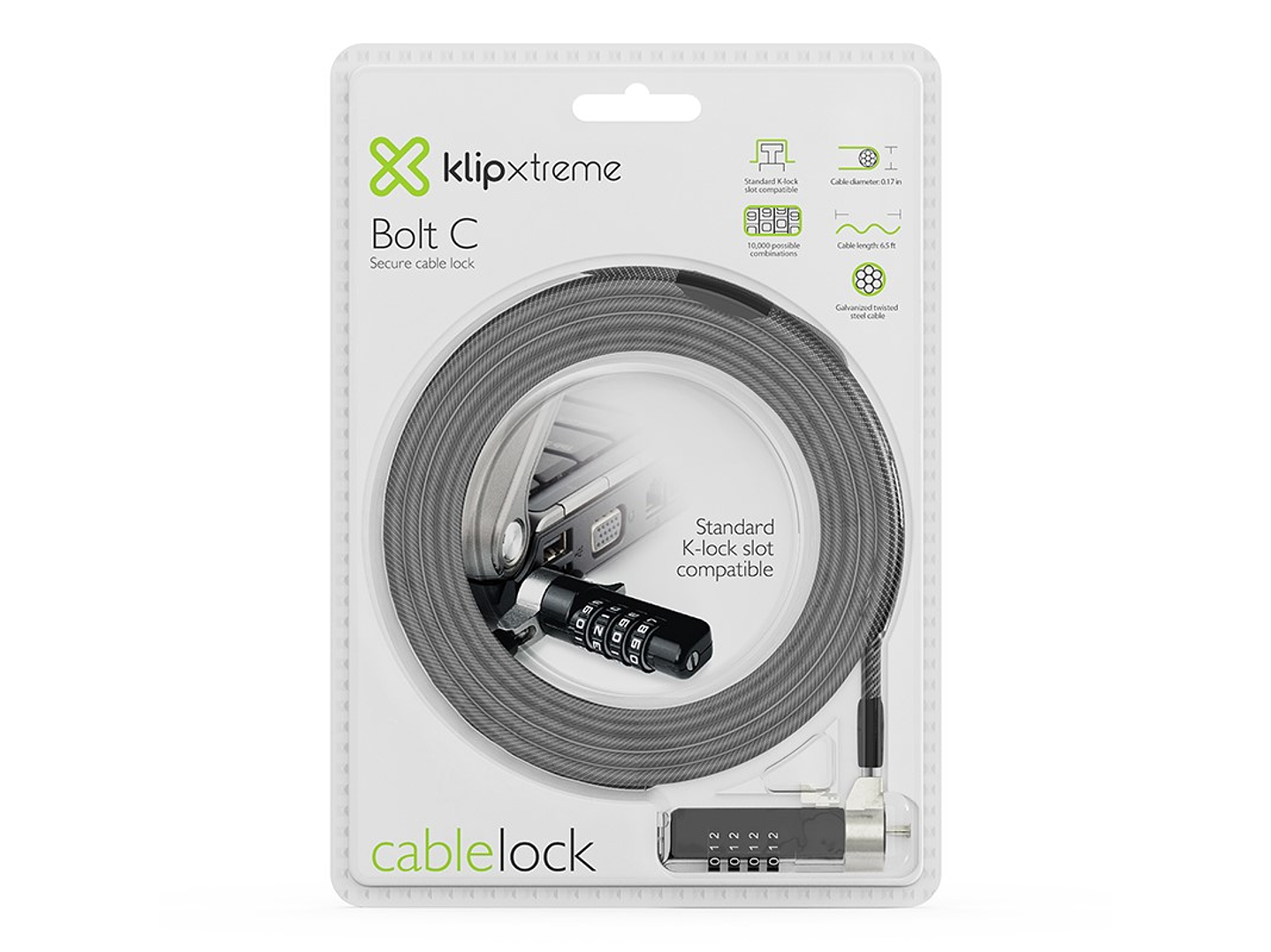 Candado Seguridad Notebook Bolt C Clave Klip Xtreme 6