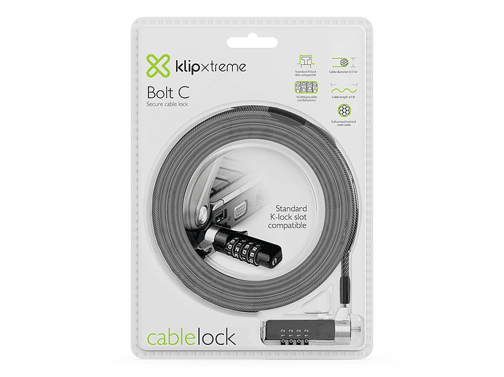 Candado Seguridad Notebook Bolt C Clave Klip Xtreme 6