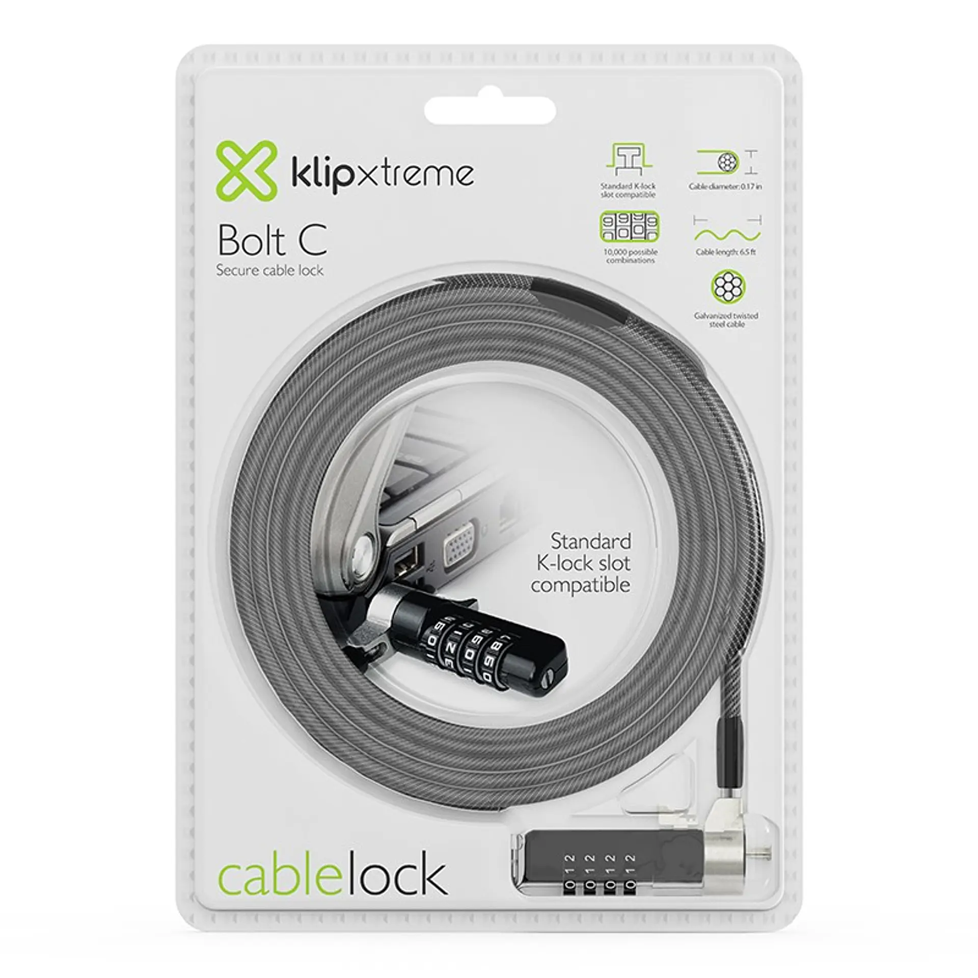 Candado Seguridad Notebook Bolt C Clave Klip Xtreme 6