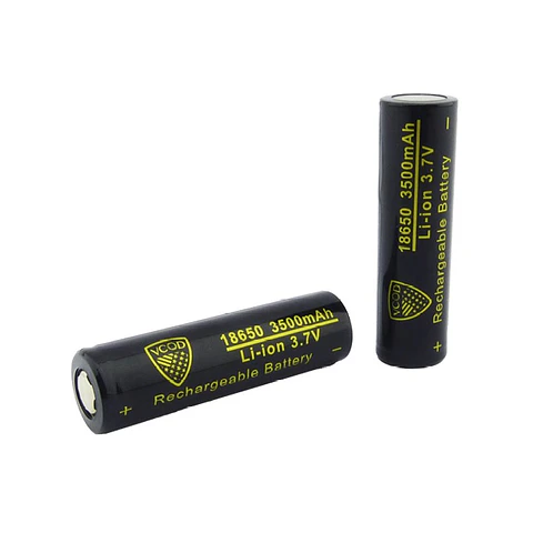 Pack 2 Batería 18650 VCOD Recargable 3500mah Plana