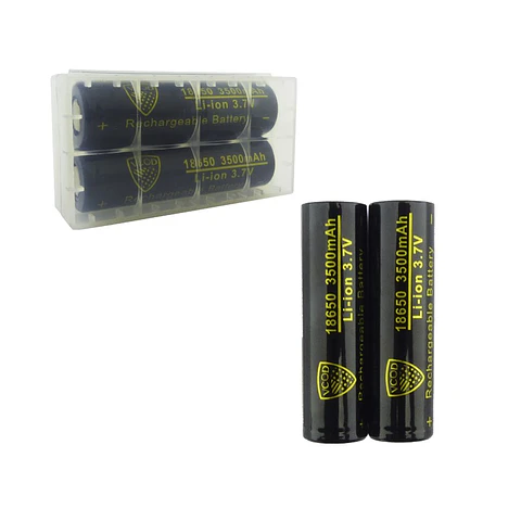 Pack 2 Batería 18650 VCOD Recargable 3500mah Plana