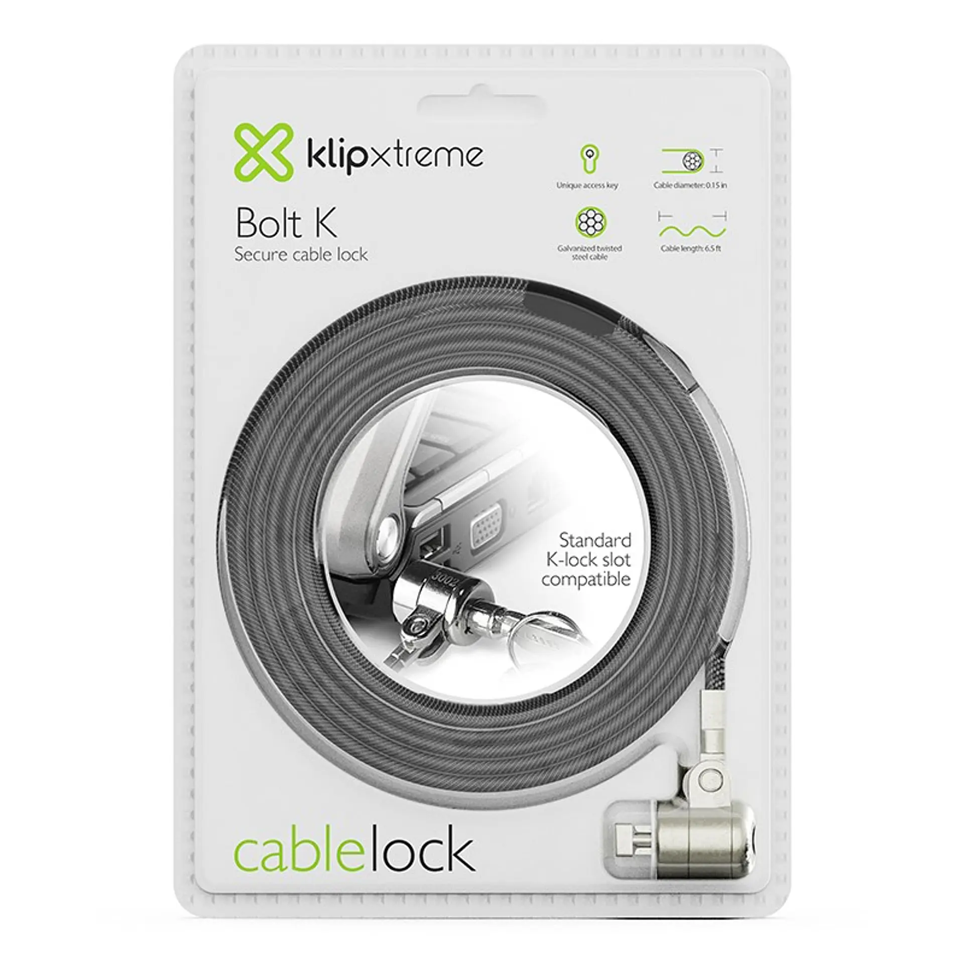 Candado Seguridad Notebook Bolt K Llave Klip Xtreme 9