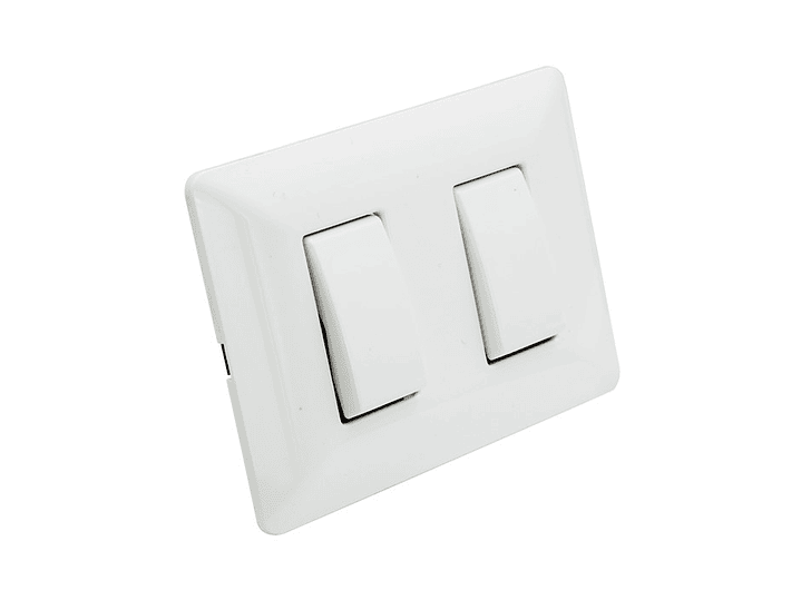 Interruptor Doble Pared Muro 250v 10a Philco Blanco  1