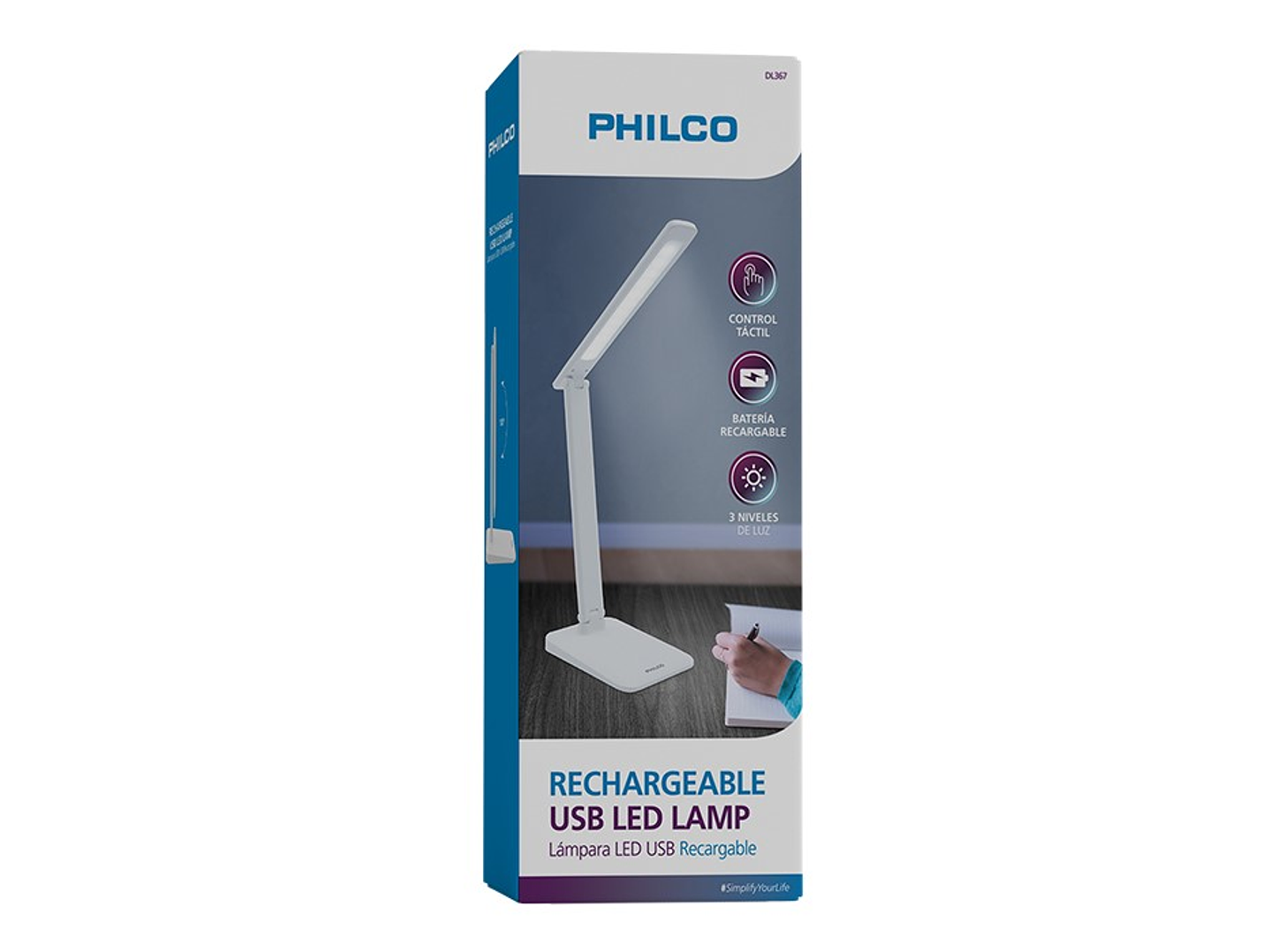 Lampara Led Escritorio Recargable Philco Dl367 2