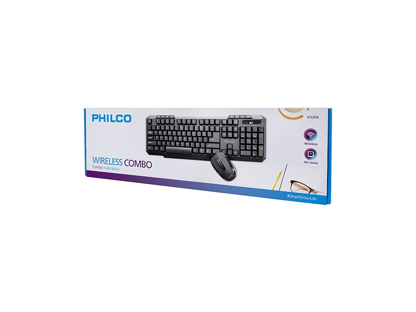 Kit Combo Teclado y Mouse Inalámbrico Philco K5204 2