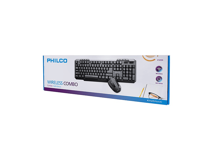 Kit Combo Teclado y Mouse Inalámbrico Philco K5204 2