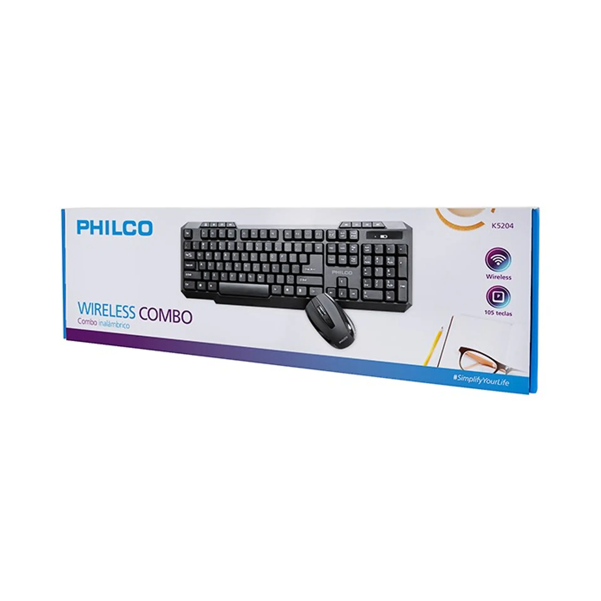 Kit Combo Teclado y Mouse Inalámbrico Philco K5204 2