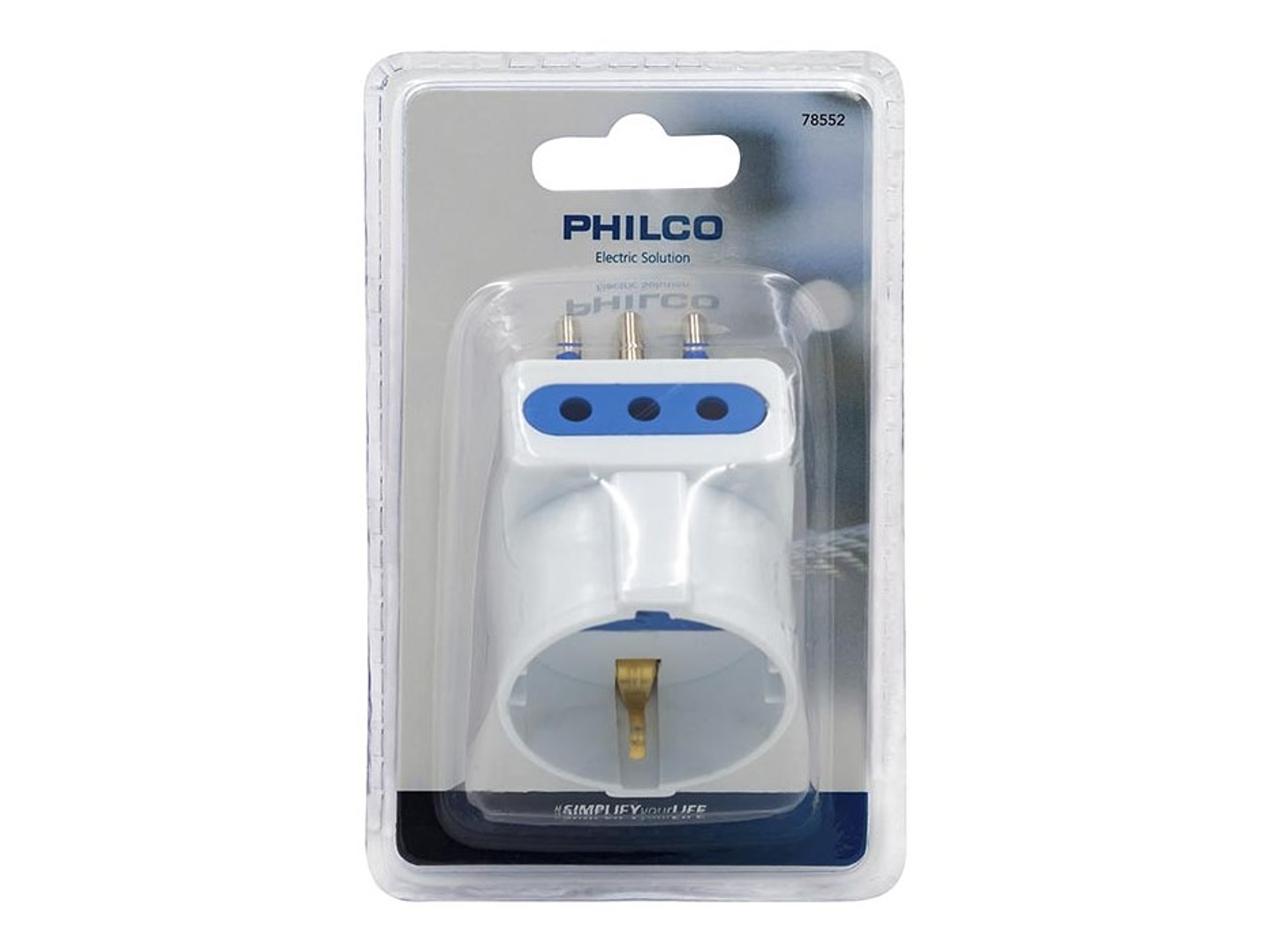 Enchufe Adaptador Schuko Triple Philco 2