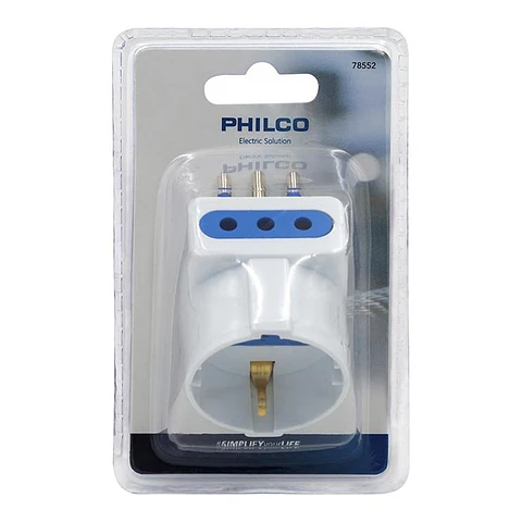 Enchufe Adaptador Schuko Triple Philco