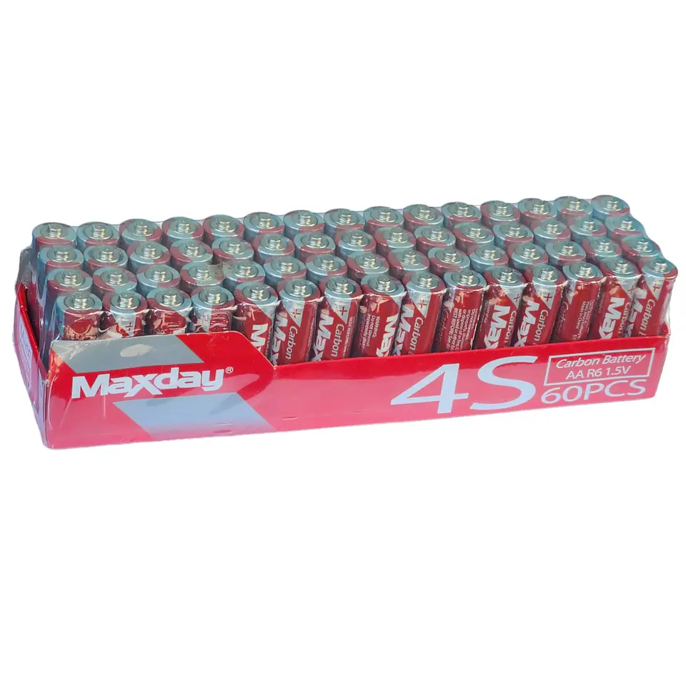 Pack 60 Pilas Maxday AA Carbon Battery R6 1