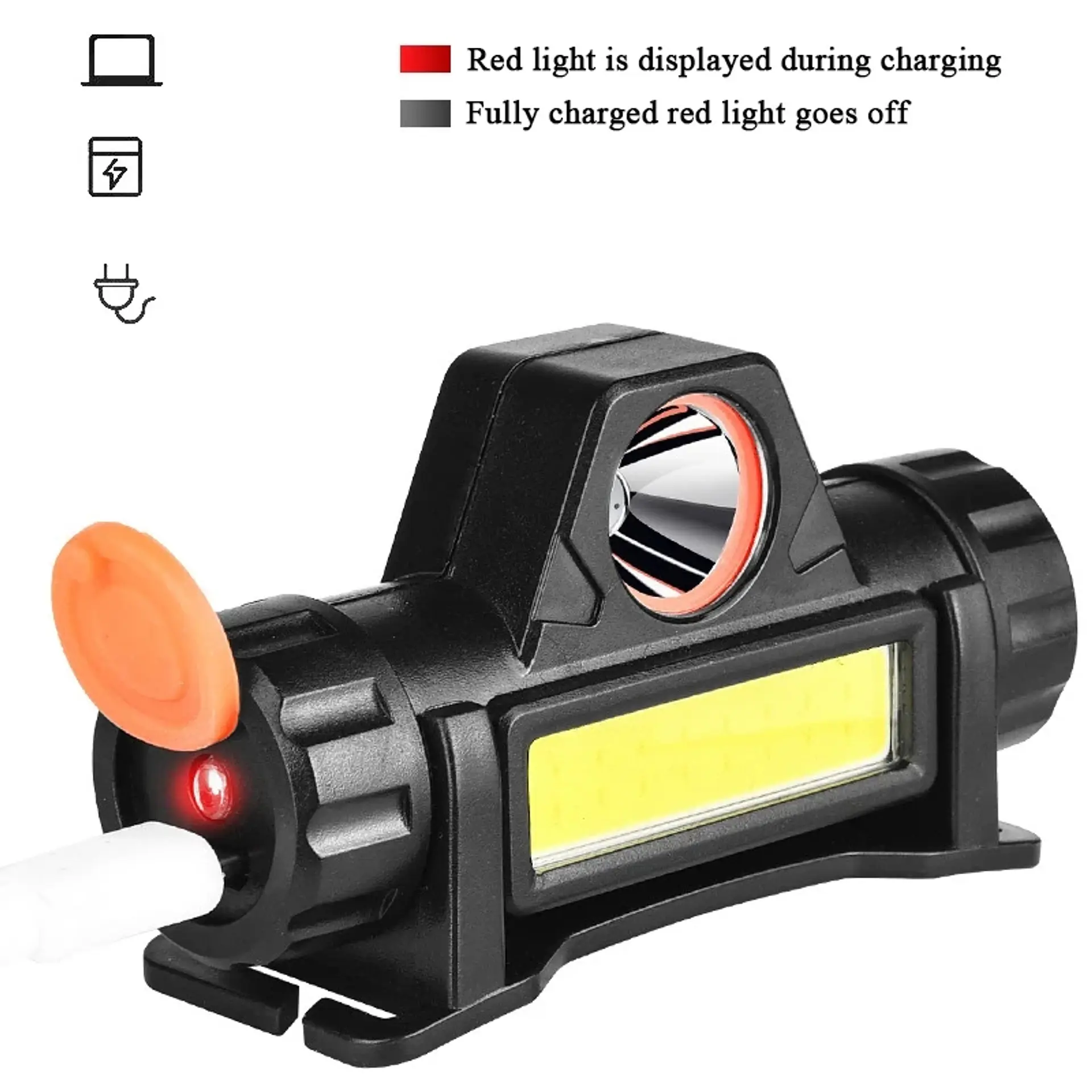Linterna Cintillo Led Cob Minero Recargable 3