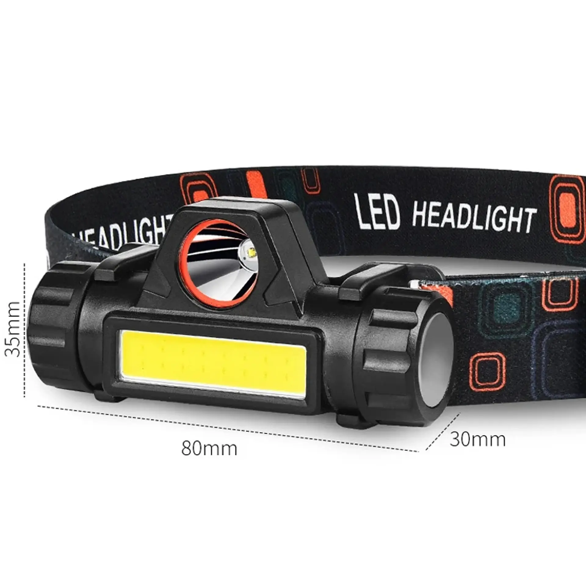 Linterna Cintillo Led Cob Minero Recargable 8
