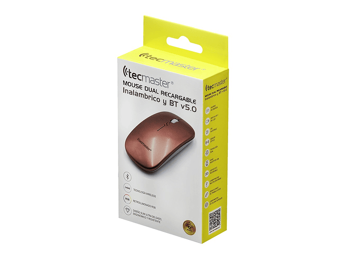 Mouse Slim Dual Inalámbrico Tecmaster Recargable Rosa TM-100516-PK 4
