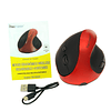 Mouse Ergonómico Tecmaster Inalámbrico Recargable Negro/Rojo