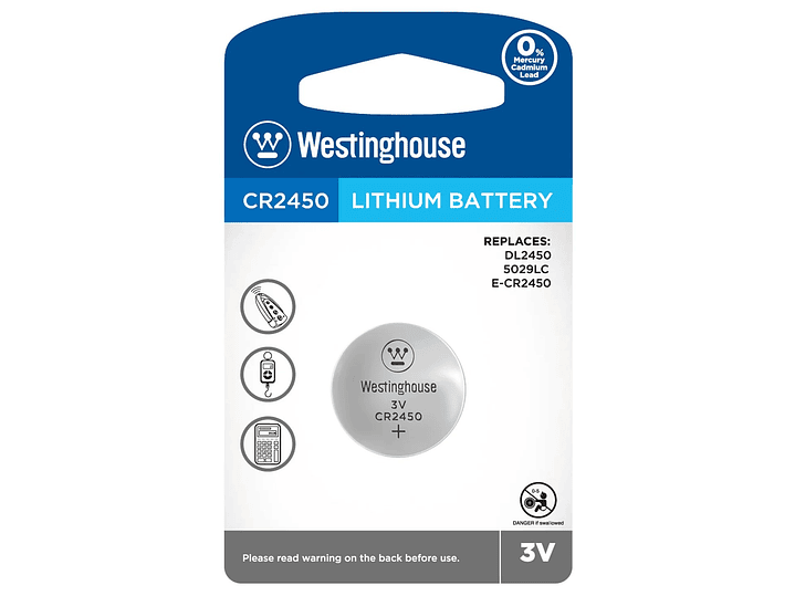 Pila De Lithium Westinghouse Cr2450 Unitaria 1