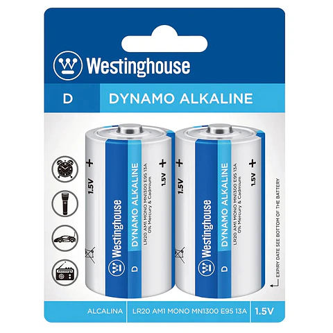 Pack 2 Pilas Dynamo Alcalina D Westinghouse