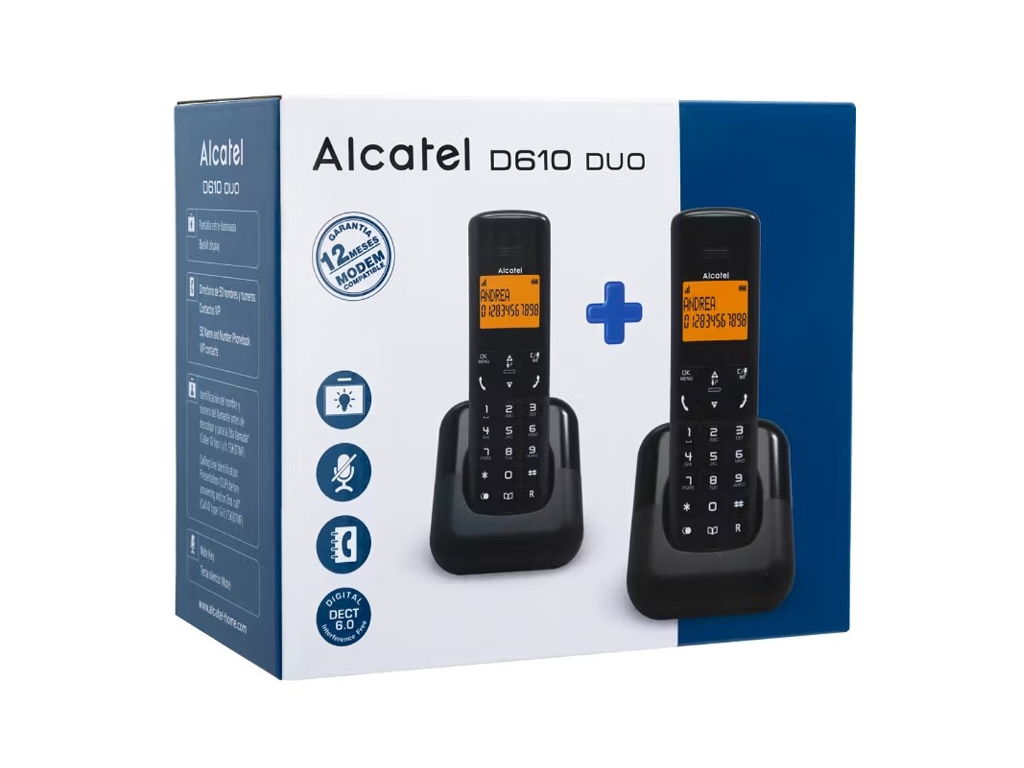 Pack 2 Teléfonos Inalámbricos Alcatel E610 Duo 5
