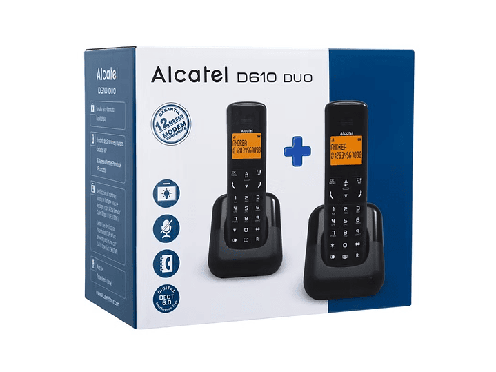 Pack 2 Teléfonos Inalámbricos Alcatel E610 Duo 5