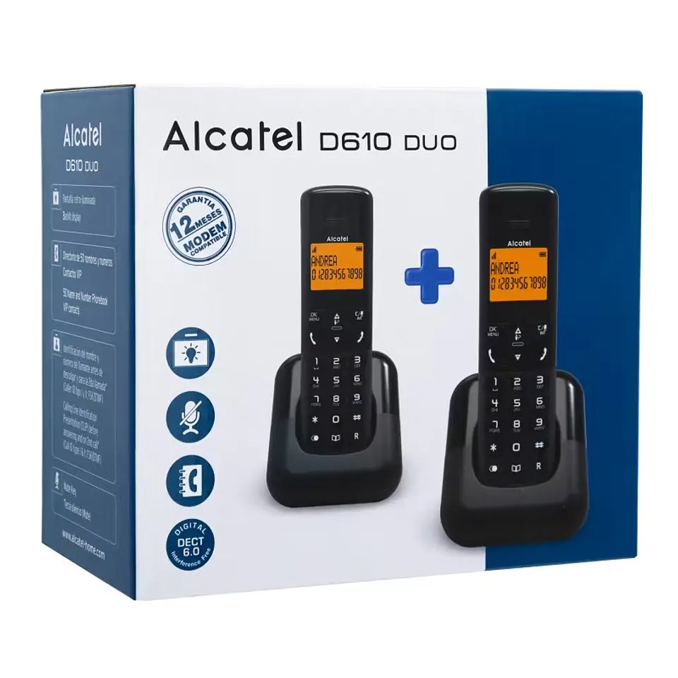 Pack 2 Teléfonos Inalámbricos Alcatel E610 Duo 5