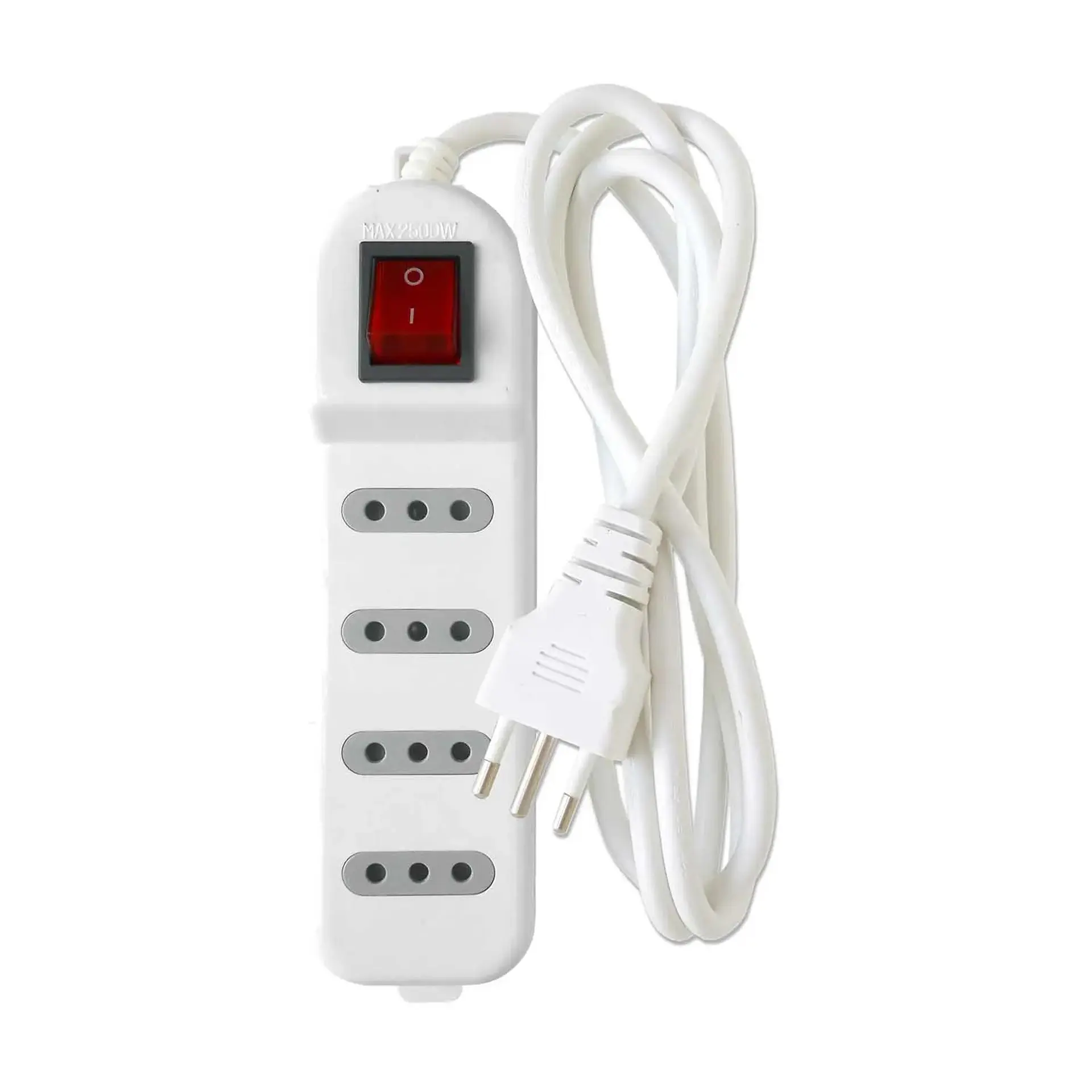 Alargador Electrico Macrotel 3 Mts 4 Pos Blanco Switch ME-069W 2